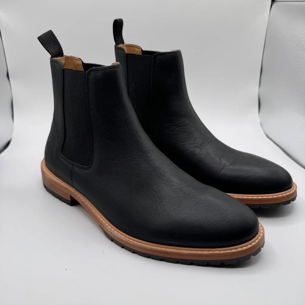 Nisolo Marco Everyday Chelsea Boot Black Leather Men 10 Pull-On‎ Water Resistant